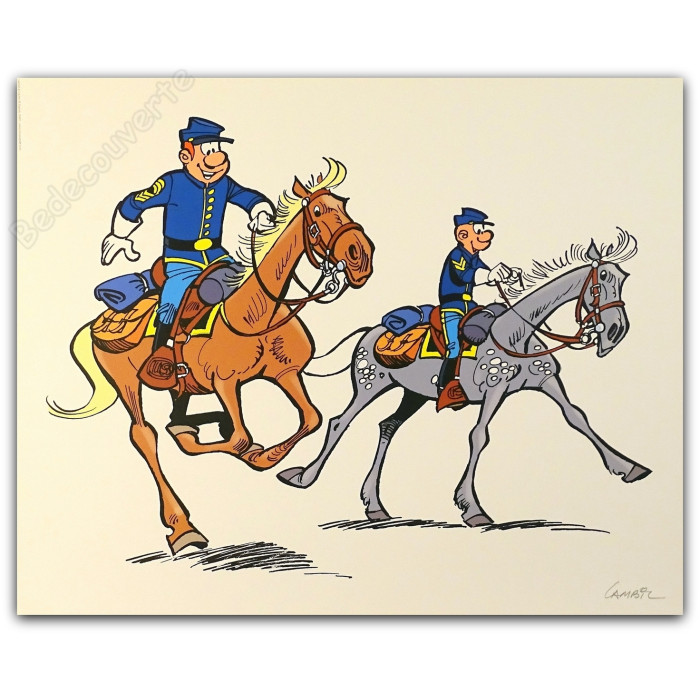 Lambil - Tuniques bleues Chevaux